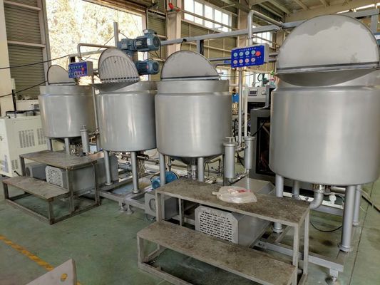 kupować 4 Mieszanie linii produkcyjnej do produkcji ciasta do pakowania w pojemniki Sew Motor o wymiarach 3,5 m × 2,5 m × 2,2 m produkcja online